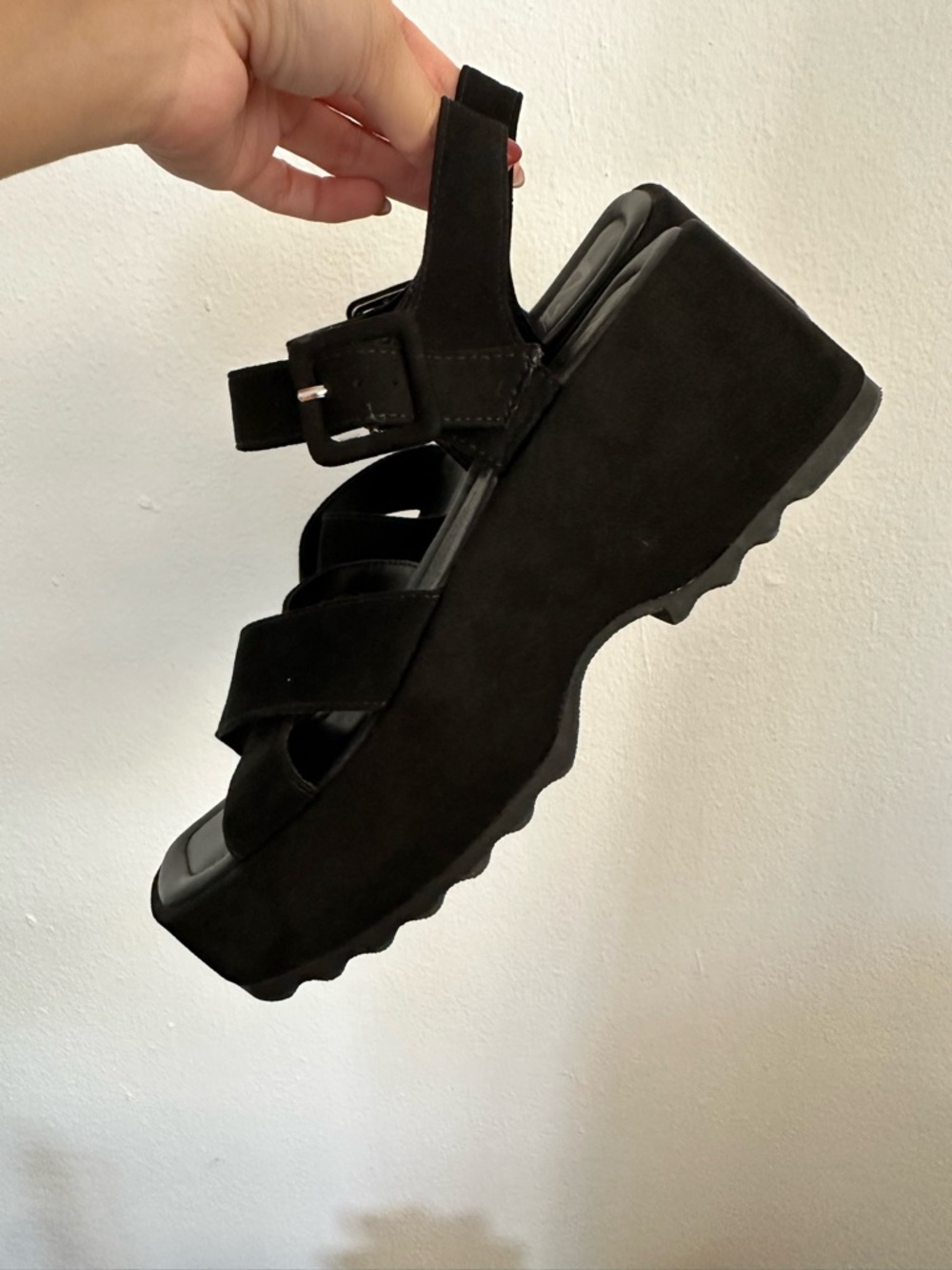 Mango Black Platform Sandals EU 36 / US 6 | Chunky Heel | Gently Worn - Picture 2 of 9